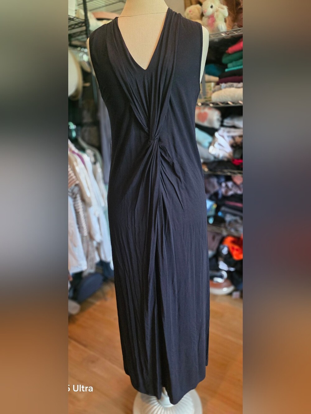 Charlie Paige Black Maxi Dress with Front Twist